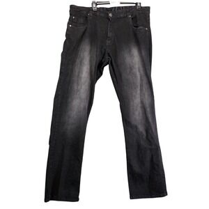 Zubaz Jeans Men's 38x35 Black Straight Leg Stretch Denim Y2K Streetwear Gothic